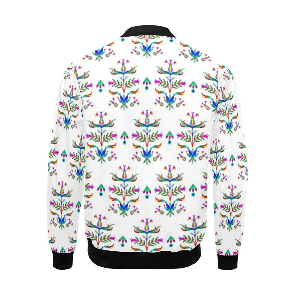Dakota Damask White Bomber Jacket for Men