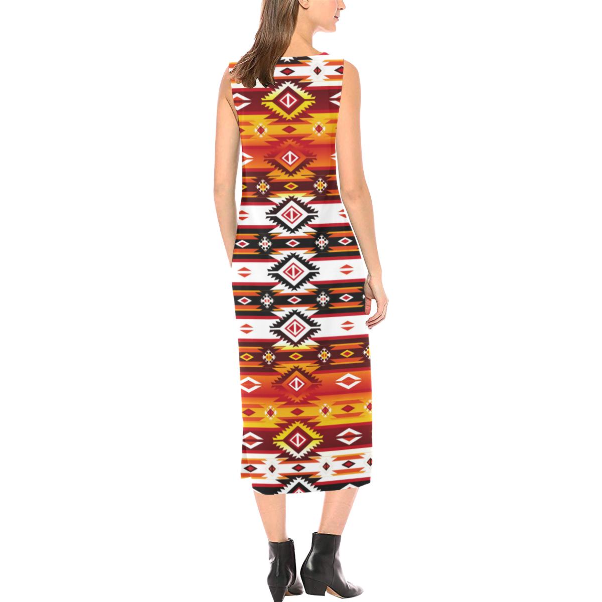 Adobe Fire Phaedra Sleeveless Open Fork Long Dress (Model D08) Phaedra Sleeveless Open Fork Long Dress (D08) e-joyer