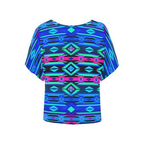 Adobe Sunset Women's Batwing-Sleeved Blouse T shirt (Model T44) Women's Batwing-Sleeved Blouse T shirt (T44) e-joyer