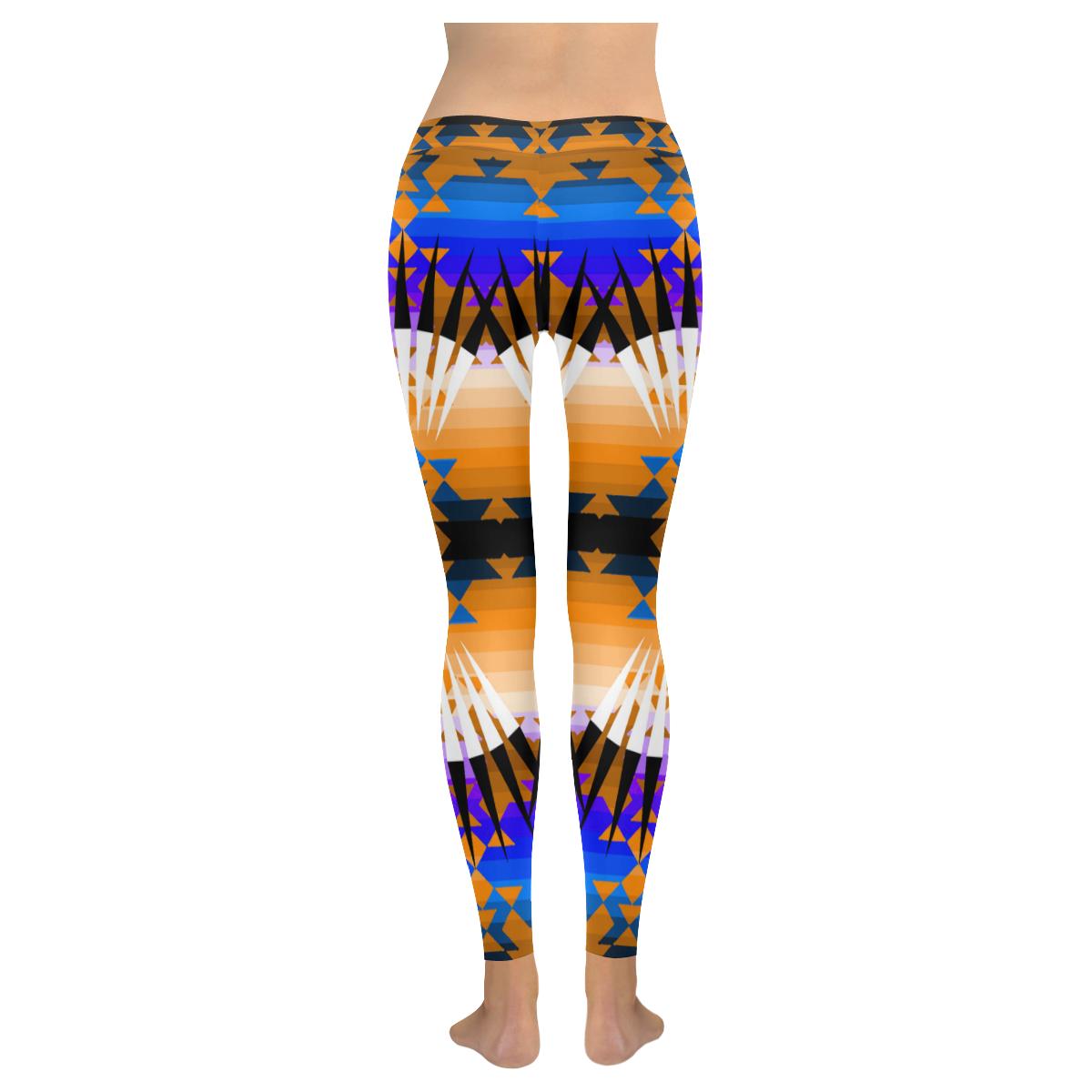 Alaska Ribbonwork Bustles Low Rise Leggings (Model L05) Low Rise Leggings e-joyer