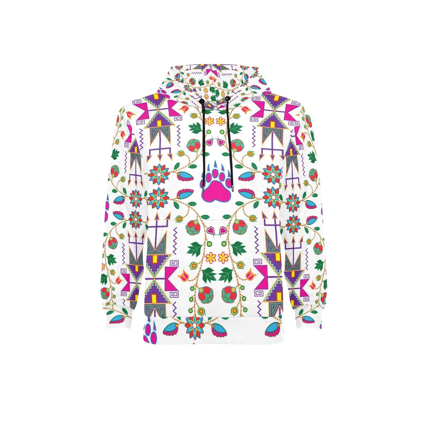 Geometric Floral Fall Fleece Hoodie