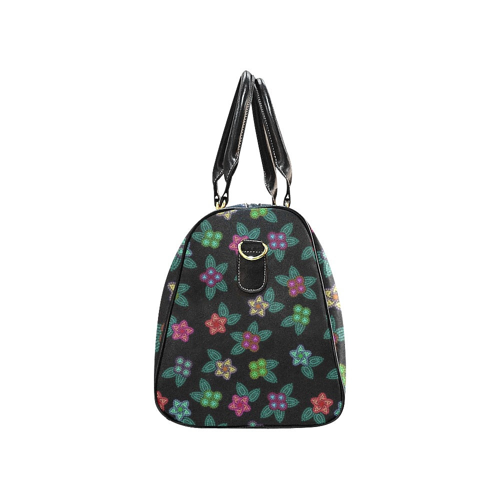Berry Flowers Black New Waterproof Travel Bag/Small