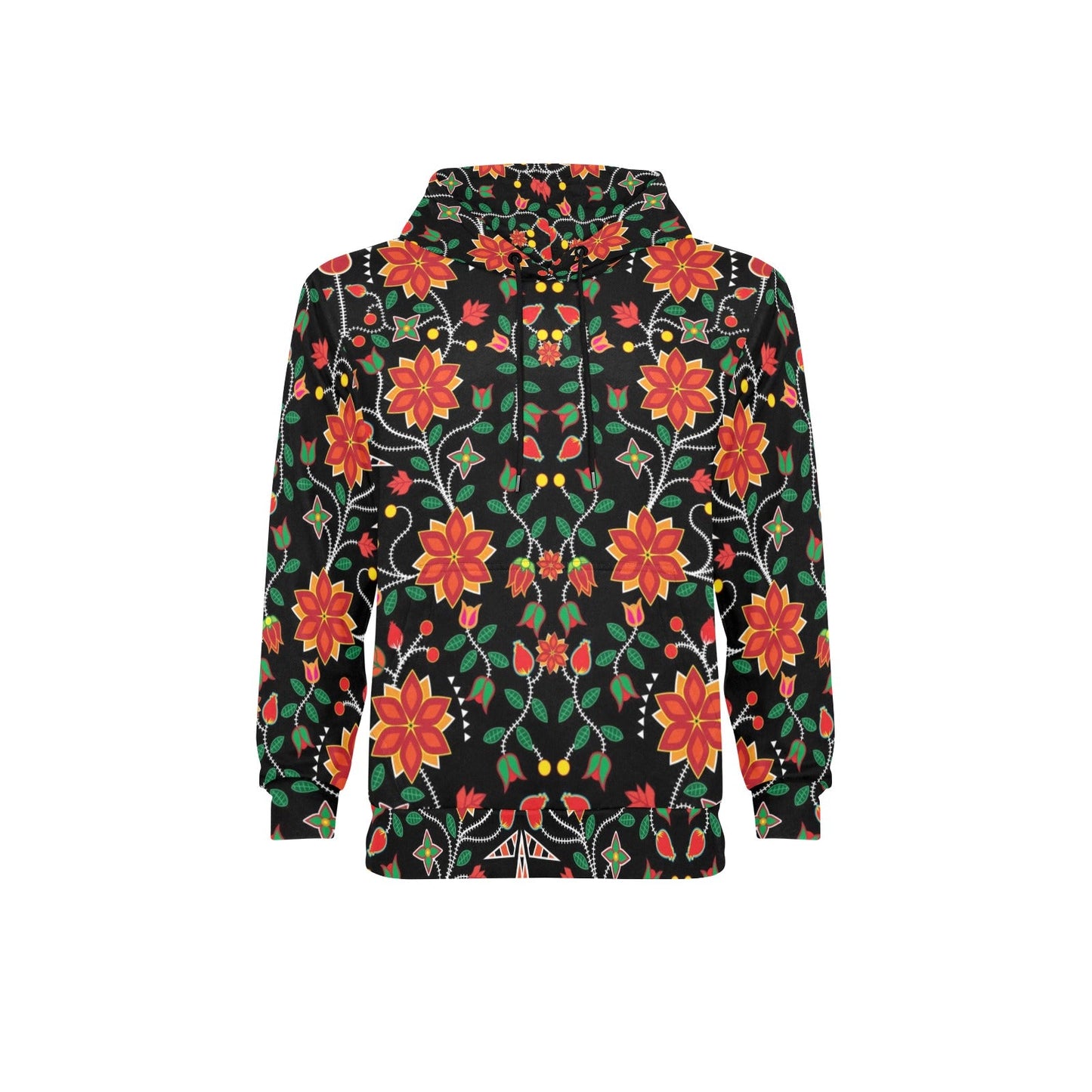 Floral Beadwork Fleece Hoodie