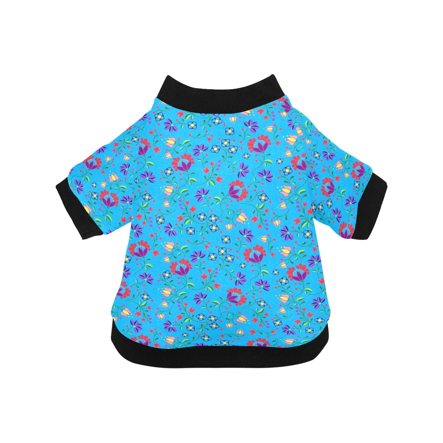 Fleur Indigine Ciel Pet Dog Round Neck Shirt