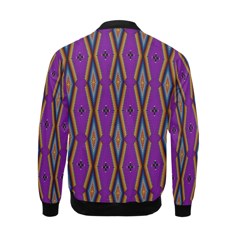 Diamond in the Bluff Purple Bomber Jacket for Men