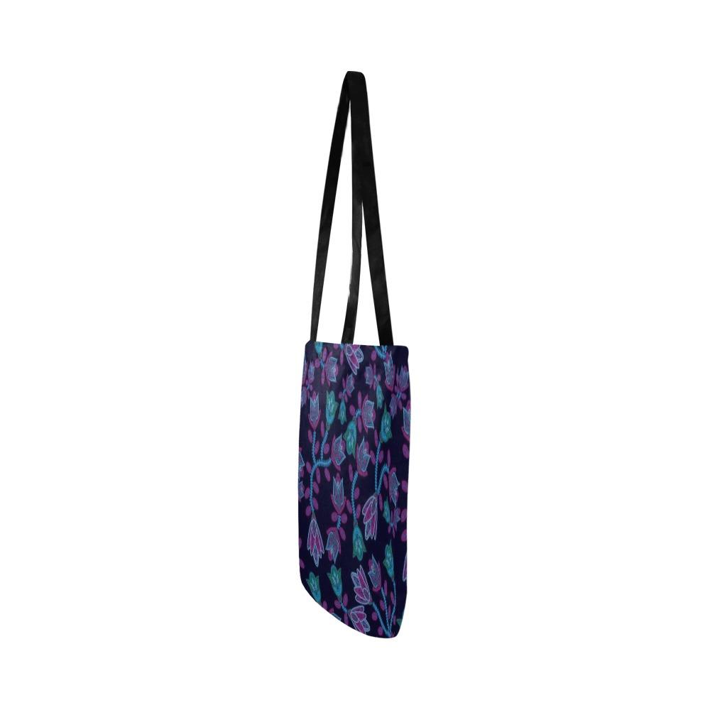 Beaded Blue Nouveau Reusable Shopping Bag Model 1660 (Two sides) Shopping Tote Bag (1660) e-joyer