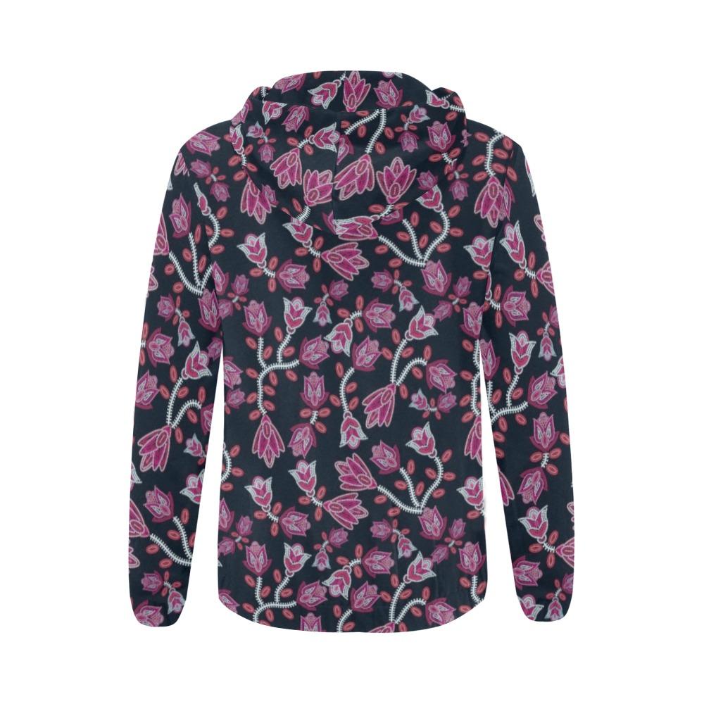 Beaded Pink All Over Print Full Zip Hoodie for Women (Model H14) All Over Print Full Zip Hoodie for Women (H14) e-joyer