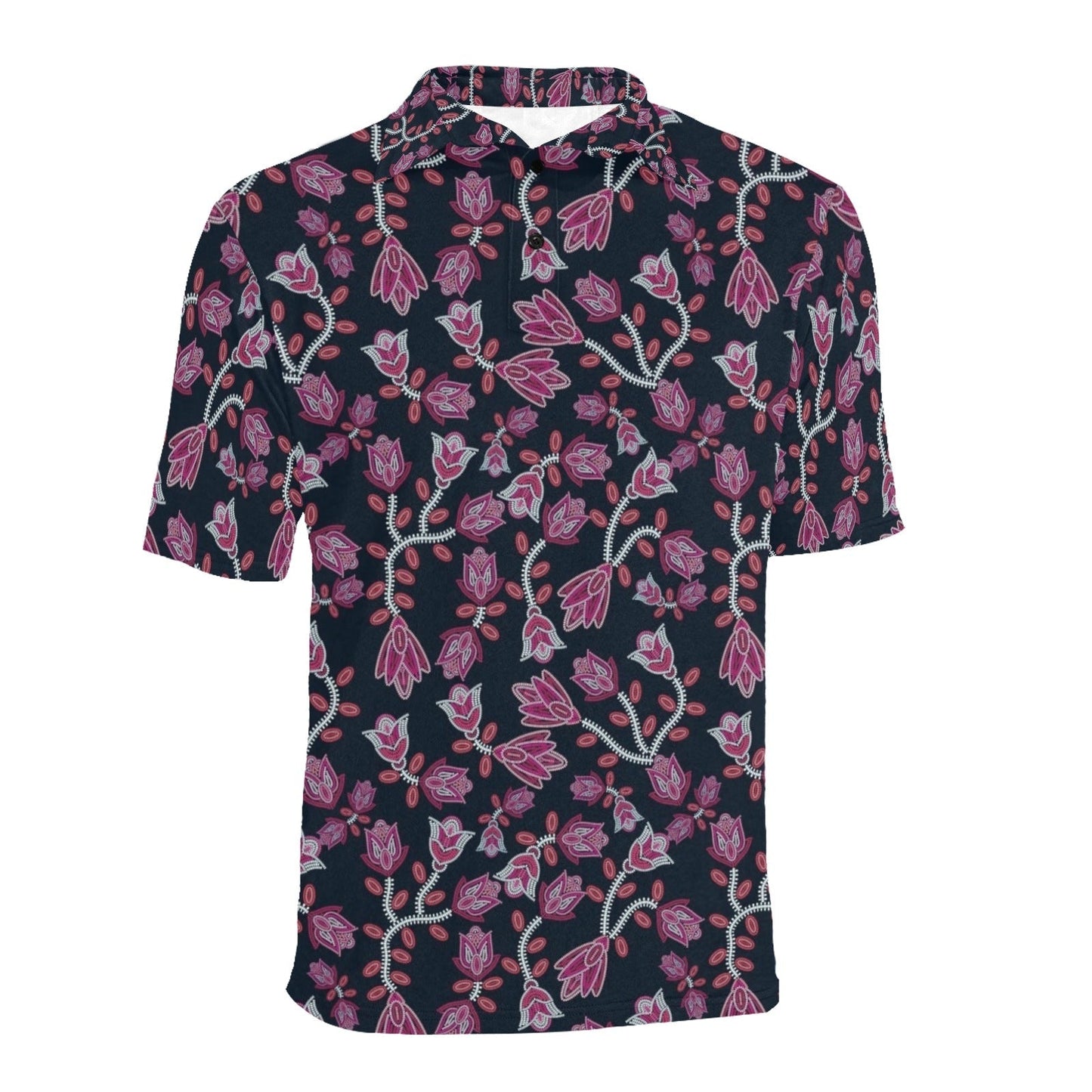 Beaded Pink Men's All Over Print Polo Shirt (Model T55) Men's Polo Shirt (Model T55) e-joyer