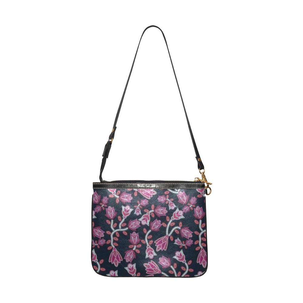 Beaded Pink Small Shoulder Bag (Model 1710) Small Shoulder Bag (1710) e-joyer