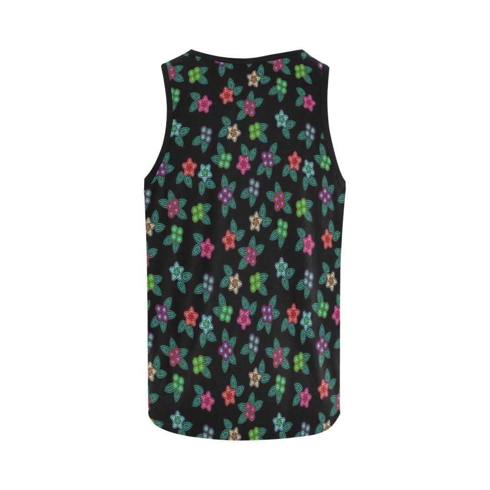Berry Flowers Black All Over Print Tank Top for Women (Model T43) All Over Print Tank Top for Women (T43) e-joyer