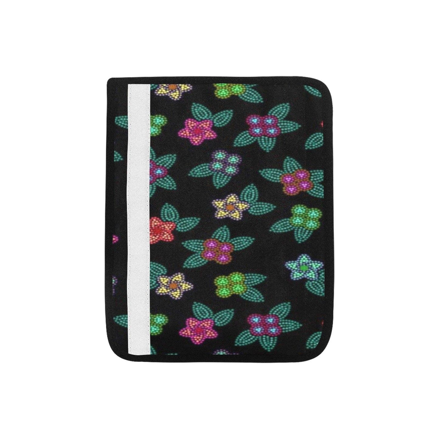 Berry Flowers Black Car Seat Belt Cover 7''x12.6'' (Pack of 2) Car Seat Belt Cover 7x12.6 (Pack of 2) e-joyer