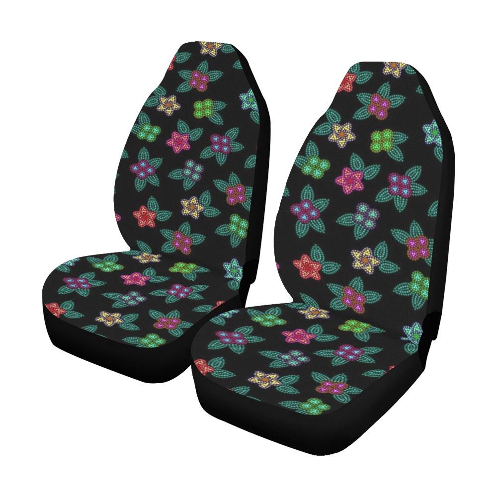 Berry Flowers Black Car Seat Covers (Set of 2) Car Seat Covers e-joyer
