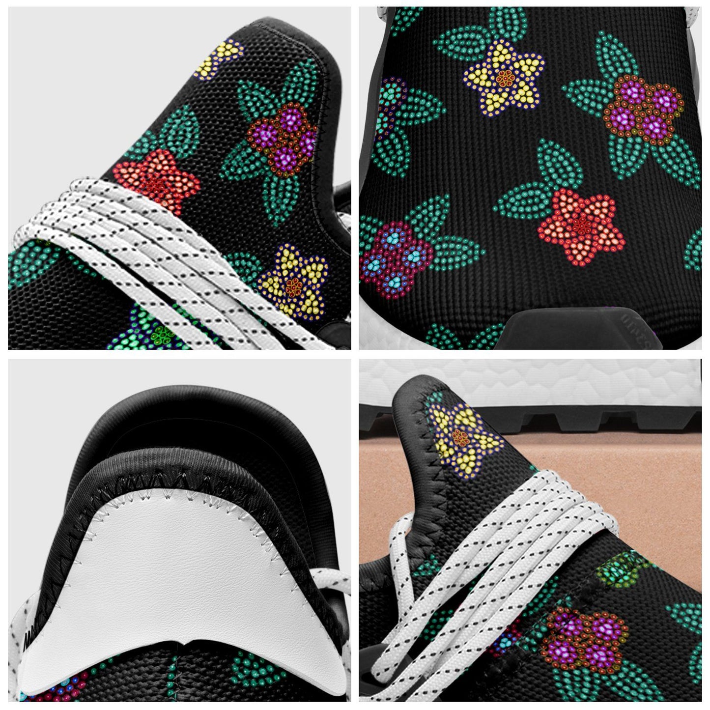 Berry Flowers Black Okaki Sneakers Shoes Herman