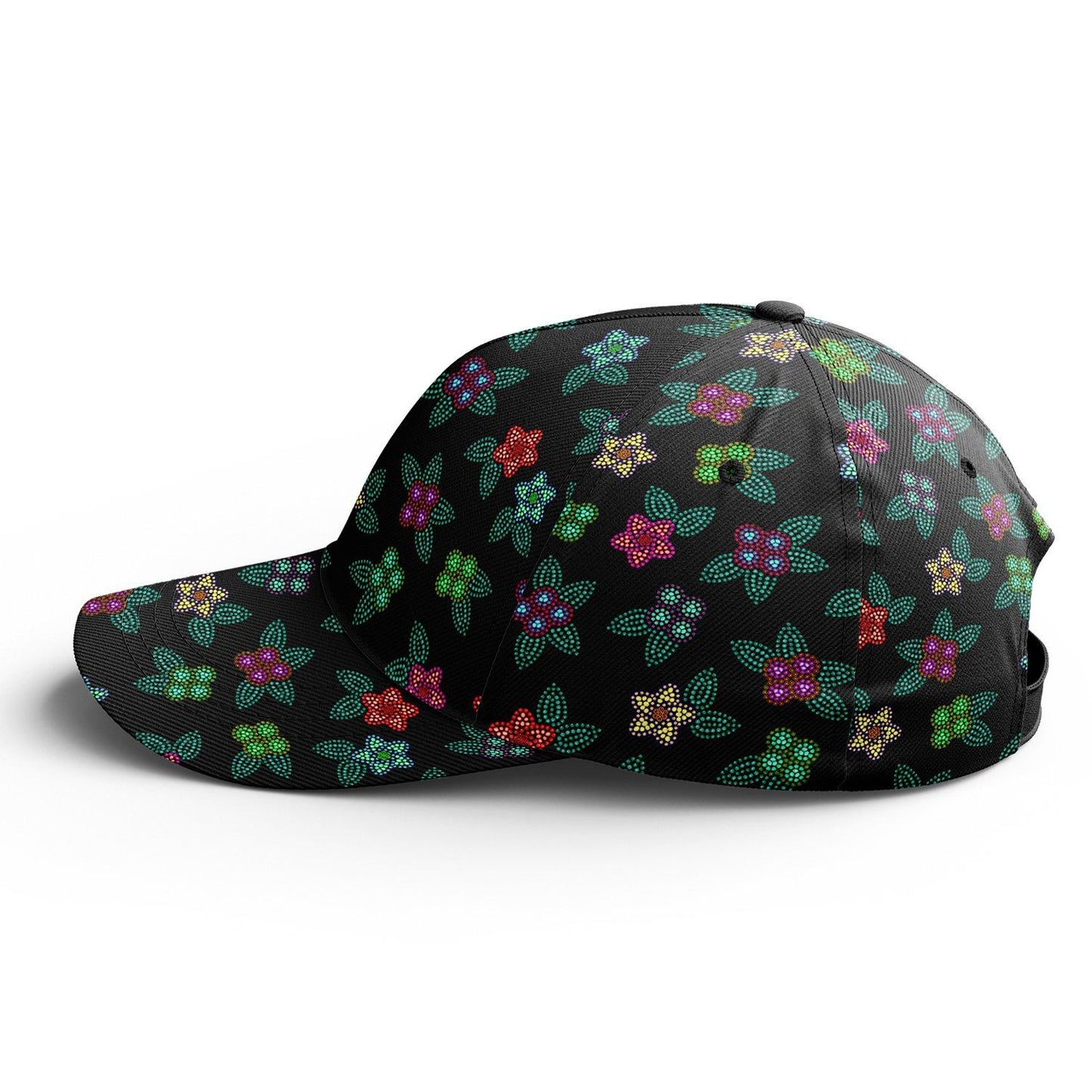 Berry Flowers Black Snapback Hat hat Herman