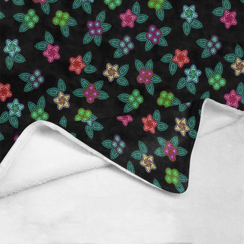 Berry Flowers Black Ultra-Soft Micro Fleece Blanket 40"x50" Ultra-Soft Blanket 40''x50'' e-joyer