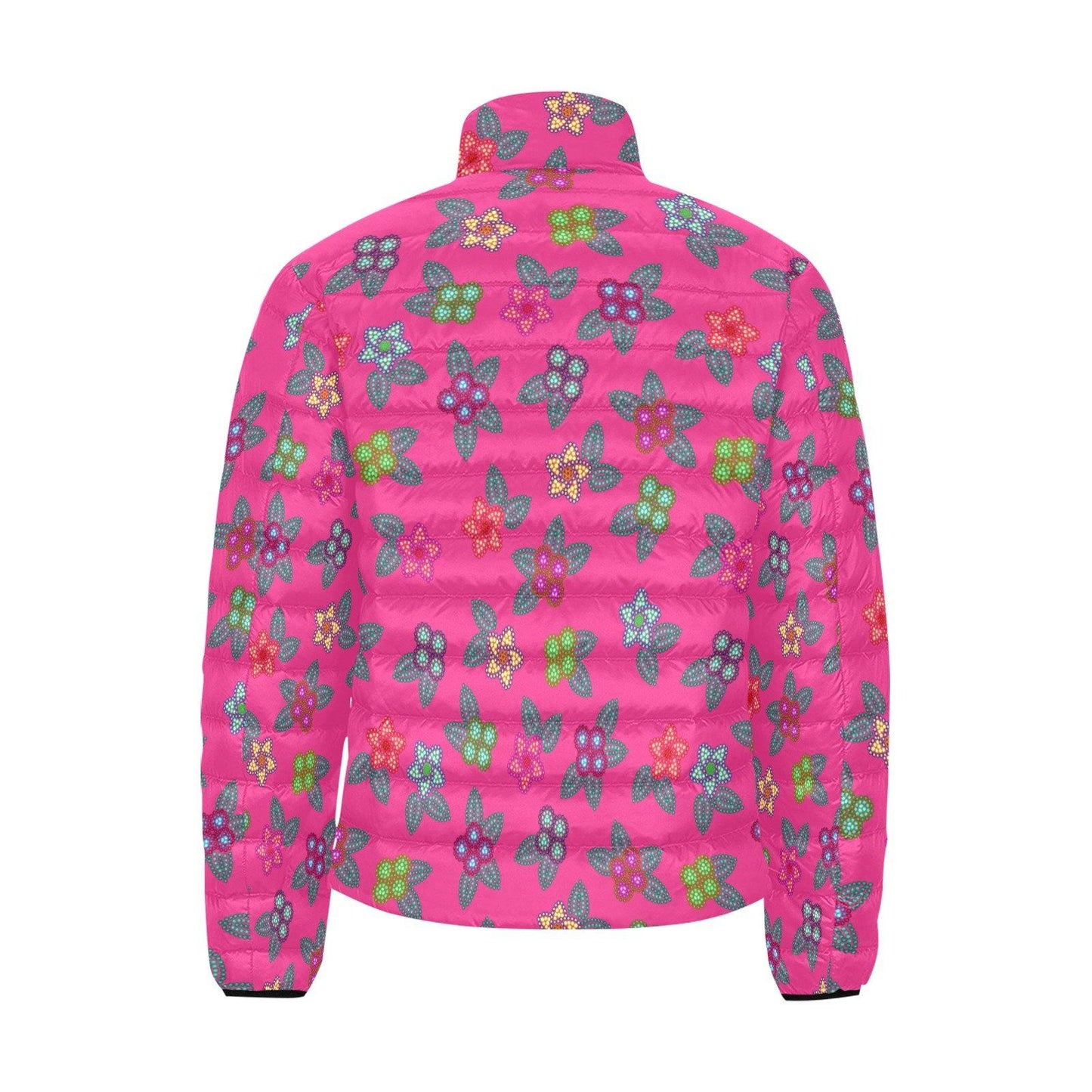 Berry Flowers Men's Stand Collar Padded Jacket (Model H41) Men's Stand Collar Padded Jacket (H41) e-joyer