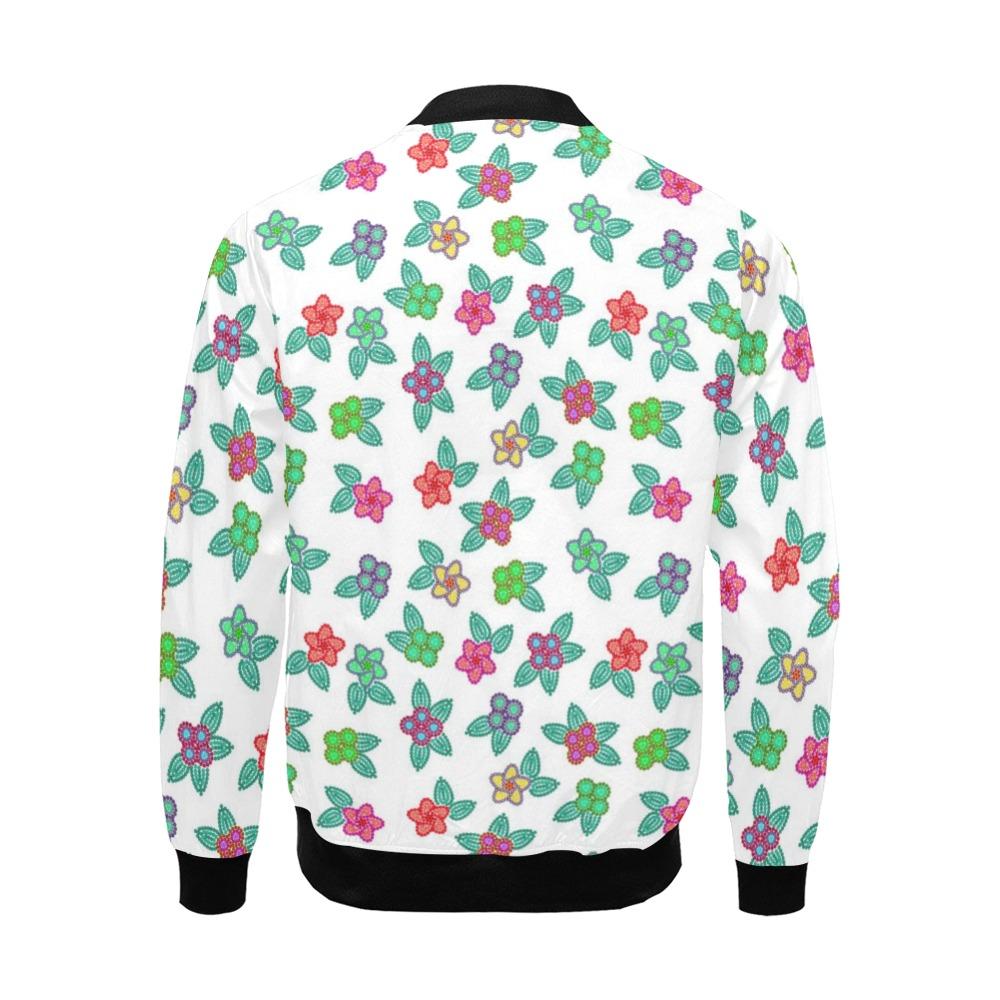 Berry Flowers White All Over Print Bomber Jacket for Men (Model H19) All Over Print Bomber Jacket for Men (H19) e-joyer