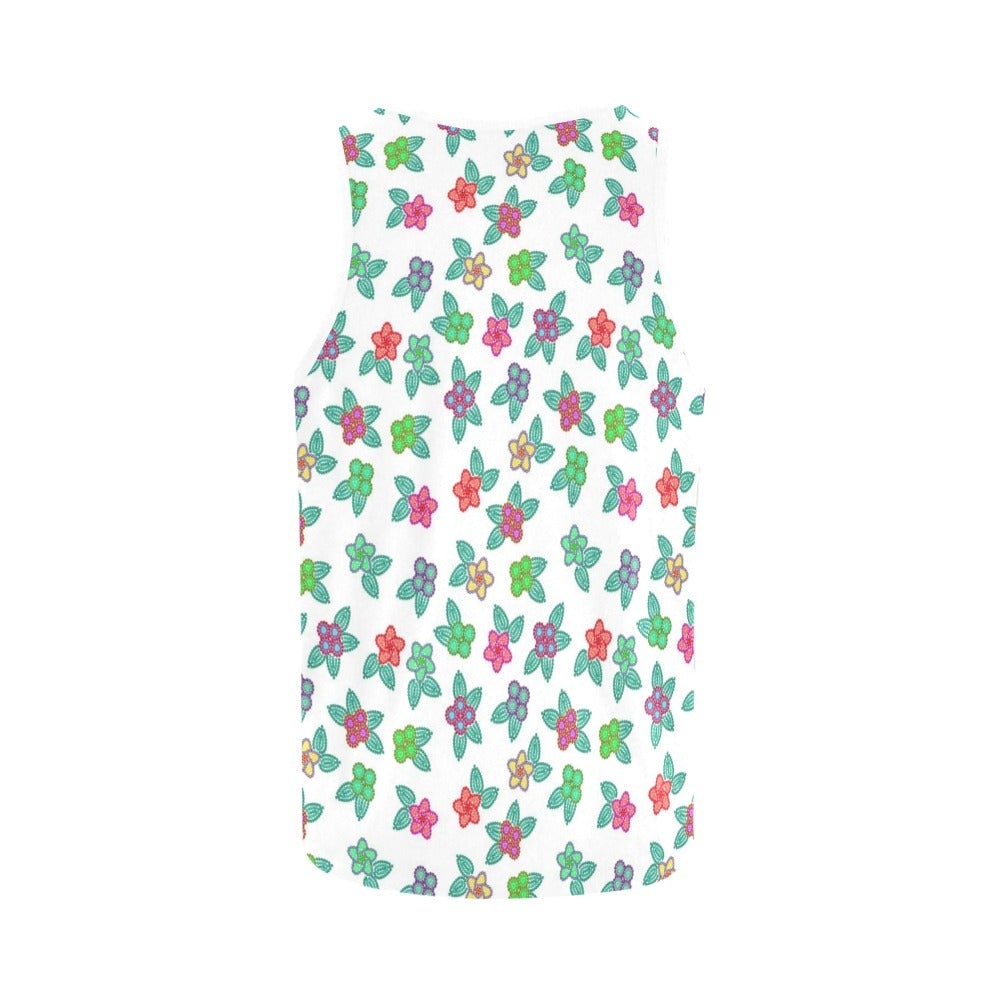 Berry Flowers White All Over Print Tank Top for Women (Model T43) All Over Print Tank Top for Women (T43) e-joyer