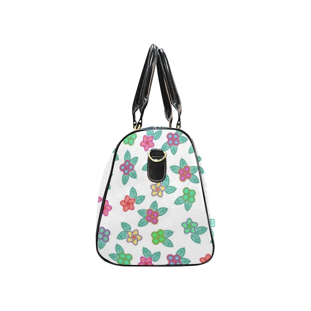 Berry Flowers White New Waterproof Travel Bag/Large (Model 1639) Waterproof Travel Bags (1639) e-joyer