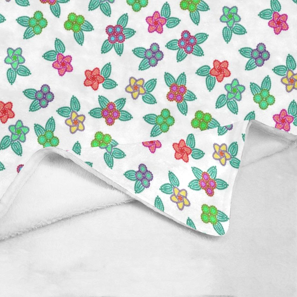 Berry Flowers White Ultra-Soft Micro Fleece Blanket 40"x50" Ultra-Soft Blanket 40''x50'' e-joyer