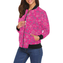 Load image into Gallery viewer, Berry Picking Pink All Over Print Bomber Jacket for Women (Model H19) All Over Print Bomber Jacket for Women (H19) e-joyer 
