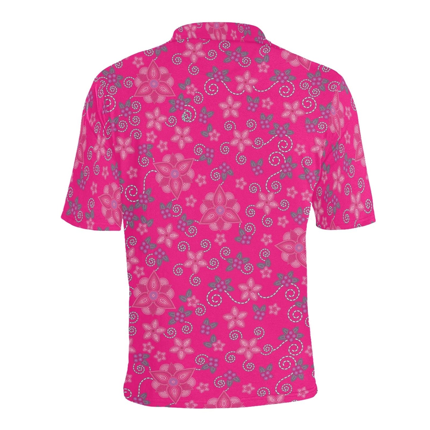 Berry Picking Pink Men's All Over Print Polo Shirt (Model T55) Men's Polo Shirt (Model T55) e-joyer