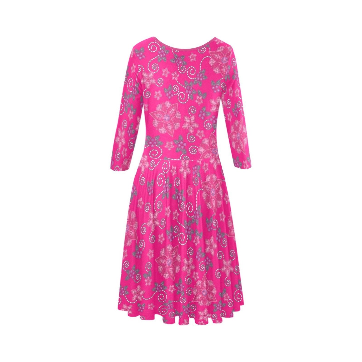 Berry Picking Pink Tethys Half-Sleeve Skater Dress(Model D20) Tethys Half-Sleeve Skater Dress (D20) e-joyer