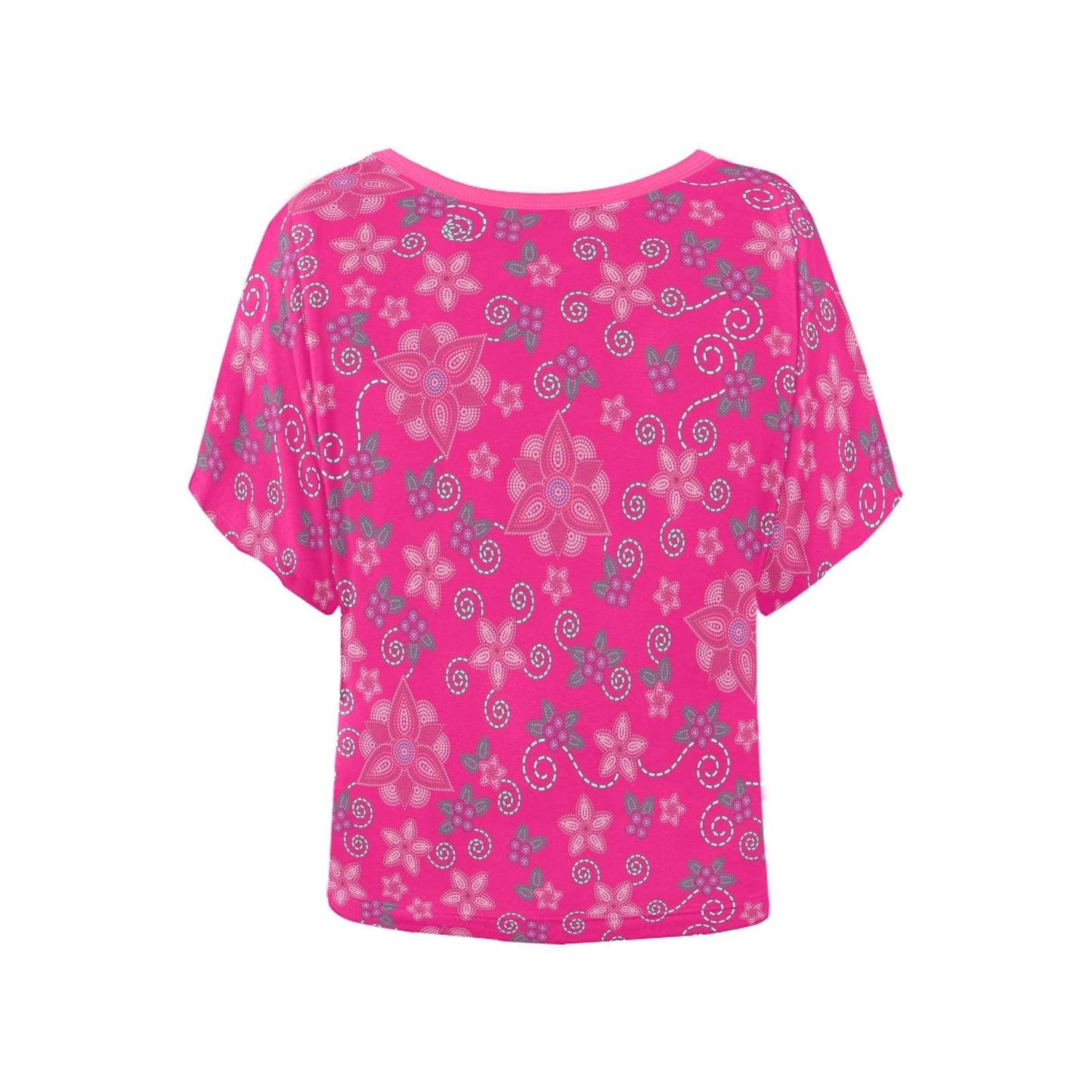 Berry Picking Pink Women's Batwing-Sleeved Blouse T shirt (Model T44) Women's Batwing-Sleeved Blouse T shirt (T44) e-joyer