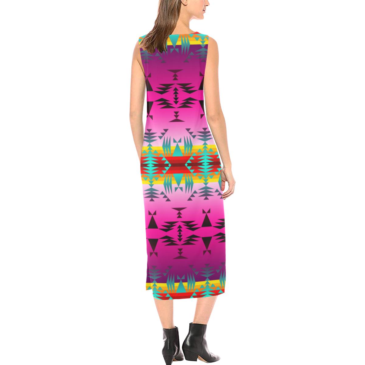 Between the Cascade Mountains Phaedra Sleeveless Open Fork Long Dress (Model D08) Phaedra Sleeveless Open Fork Long Dress (D08) e-joyer