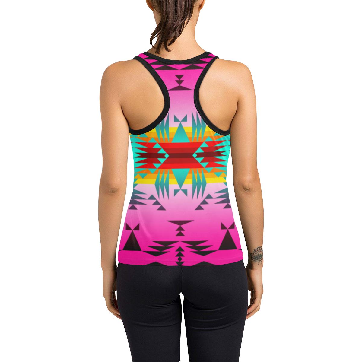 Between the Cascade Mountains Women's Racerback Tank Top (Model T60) Racerback Tank Top (T60) e-joyer