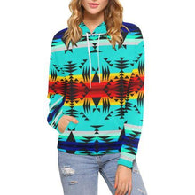 Load image into Gallery viewer, Between the Mountains All Over Print Hoodie for Women (USA Size) (Model H13) All Over Print Hoodie for Women (H13) e-joyer 
