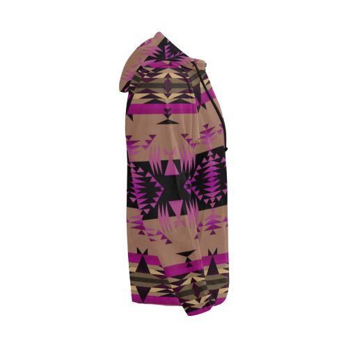 Between the Mountains Berry All Over Print Full Zip Hoodie for Men (Model H14) All Over Print Full Zip Hoodie for Men (H14) e-joyer