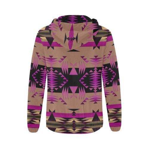Between the Mountains Berry All Over Print Full Zip Hoodie for Women (Model H14) All Over Print Full Zip Hoodie for Women (H14) e-joyer