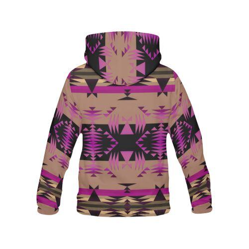 Between the Mountains Berry All Over Print Hoodie for Women (USA Size) (Model H13) All Over Print Hoodie for Women (H13) e-joyer