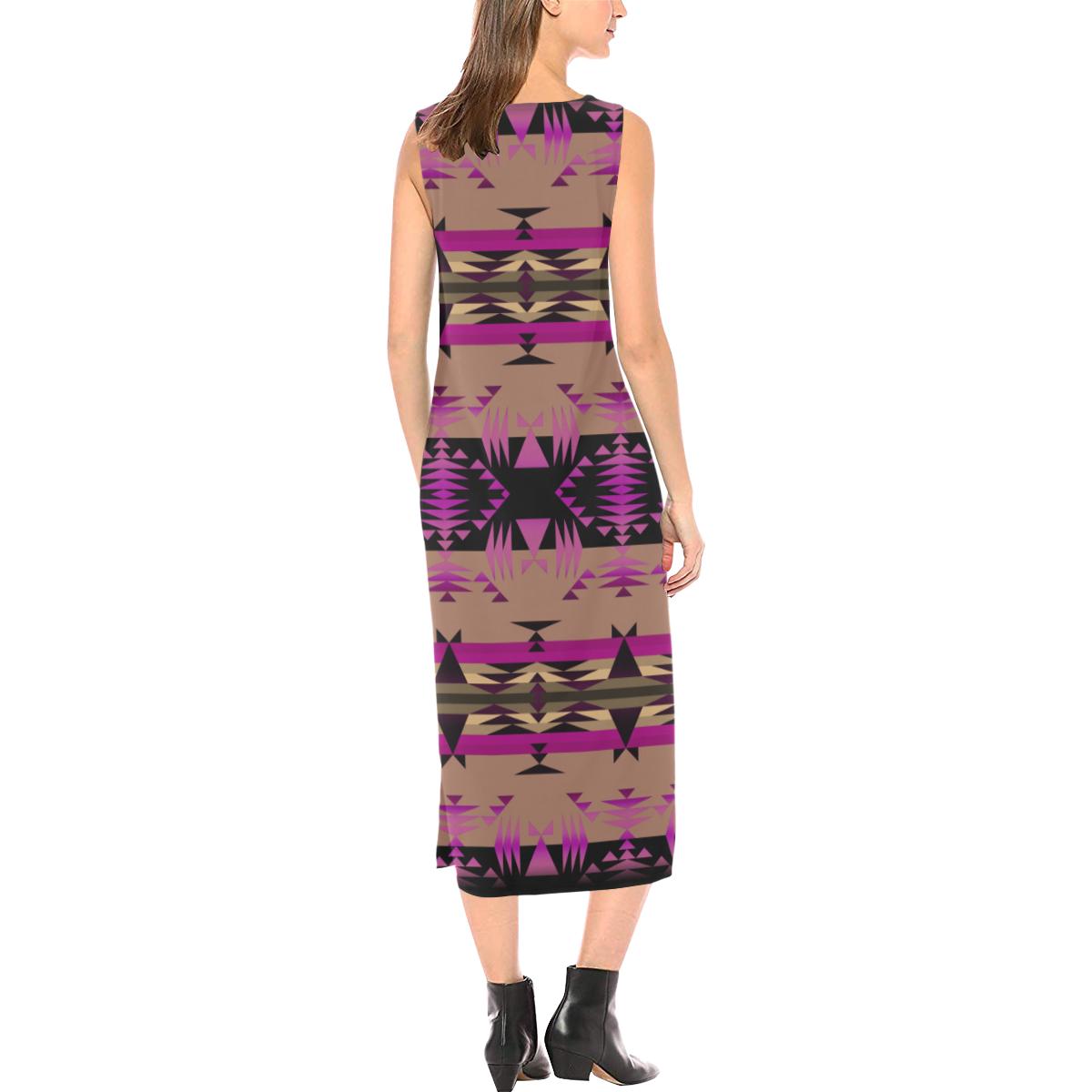 Between the Mountains Berry Phaedra Sleeveless Open Fork Long Dress (Model D08) Phaedra Sleeveless Open Fork Long Dress (D08) e-joyer