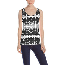 Load image into Gallery viewer, Between the Mountains Black and White All Over Print Tank Top for Women (Model T43) All Over Print Tank Top for Women (T43) e-joyer 
