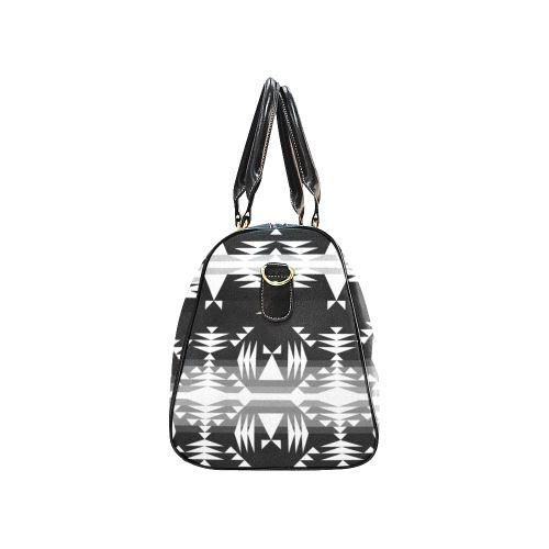 Between the Mountains Black and White New Waterproof Travel Bag/Large (Model 1639) Waterproof Travel Bags (1639) e-joyer