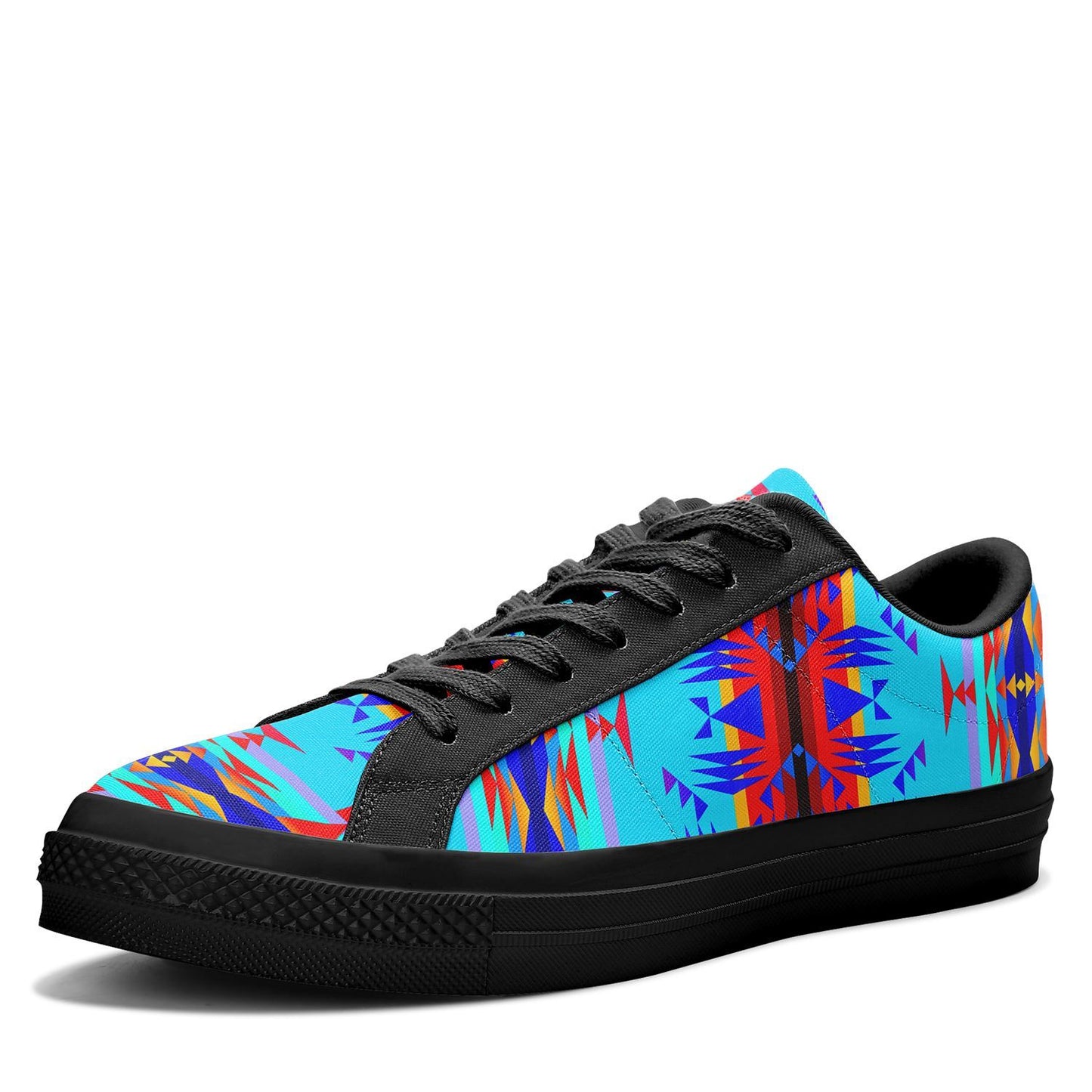 Between the Mountains Blue Aapisi Low Top Canvas Shoes Black Sole 49 Dzine