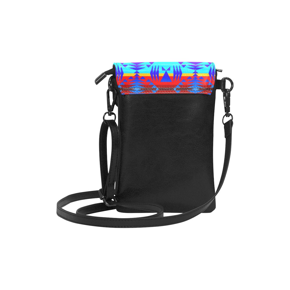 Between the Mountains Blue Small Cell Phone Purse (Model 1711) Small Cell Phone Purse (1711) e-joyer
