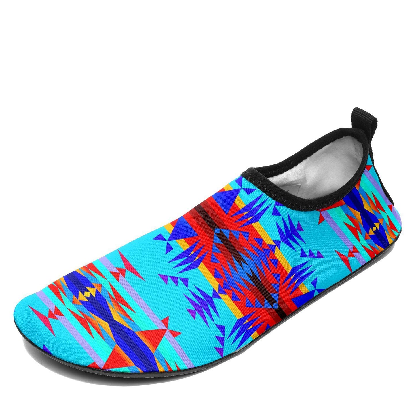 Between the Mountains Blue Sockamoccs Kid's Slip On Shoes 49 Dzine