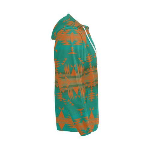 Between the Mountains Deep Lake Orange All Over Print Full Zip Hoodie for Men (Model H14) All Over Print Full Zip Hoodie for Men (H14) e-joyer