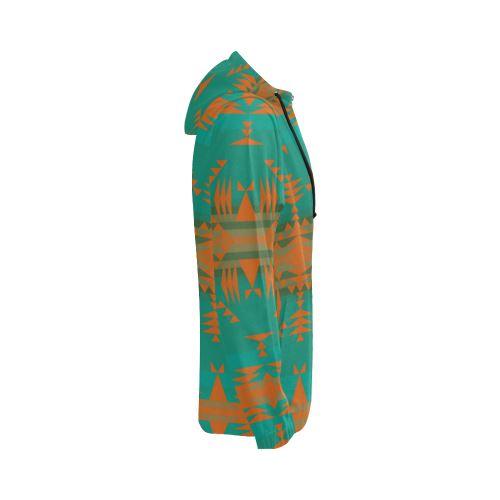 Between the Mountains Deep Lake Orange All Over Print Full Zip Hoodie for Women (Model H14) All Over Print Full Zip Hoodie for Women (H14) e-joyer