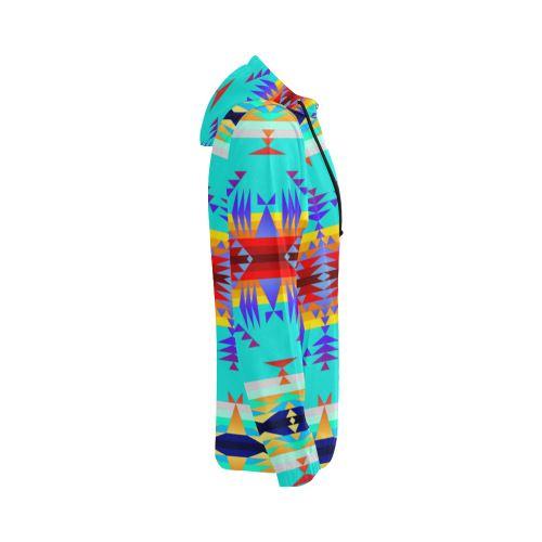 Between the Mountains Fire All Over Print Full Zip Hoodie for Women (Model H14) All Over Print Full Zip Hoodie for Women (H14) e-joyer