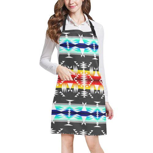Between the Mountains Gray All Over Print Apron All Over Print Apron e-joyer
