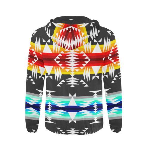 Between the Mountains Gray All Over Print Full Zip Hoodie for Men (Model H14) All Over Print Full Zip Hoodie for Men (H14) e-joyer