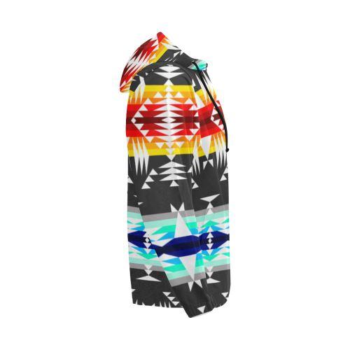Between the Mountains Gray All Over Print Full Zip Hoodie for Men (Model H14) All Over Print Full Zip Hoodie for Men (H14) e-joyer