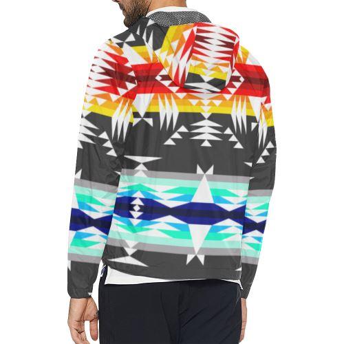 Between the Mountains Gray All Over Print Windbreaker for Men (Model H23) All Over Print Windbreaker for Men (H23) e-joyer