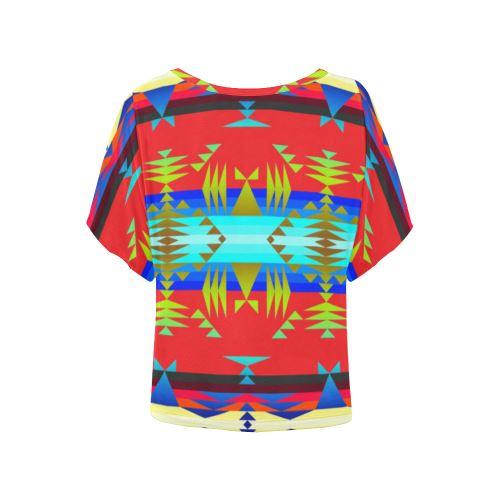 Between the Mountains Greasy Sierra Women's Batwing-Sleeved Blouse T shirt (Model T44) Women's Batwing-Sleeved Blouse T shirt (T44) e-joyer