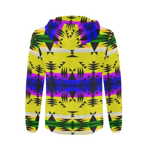 Between the Mountains Greasy Yellow All Over Print Full Zip Hoodie for Men (Model H14) All Over Print Full Zip Hoodie for Men (H14) e-joyer