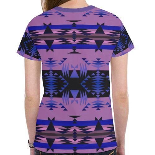 Between the Mountains Moon Shadow New All Over Print T-shirt for Women (Model T45) New All Over Print T-shirt for Women (T45) e-joyer